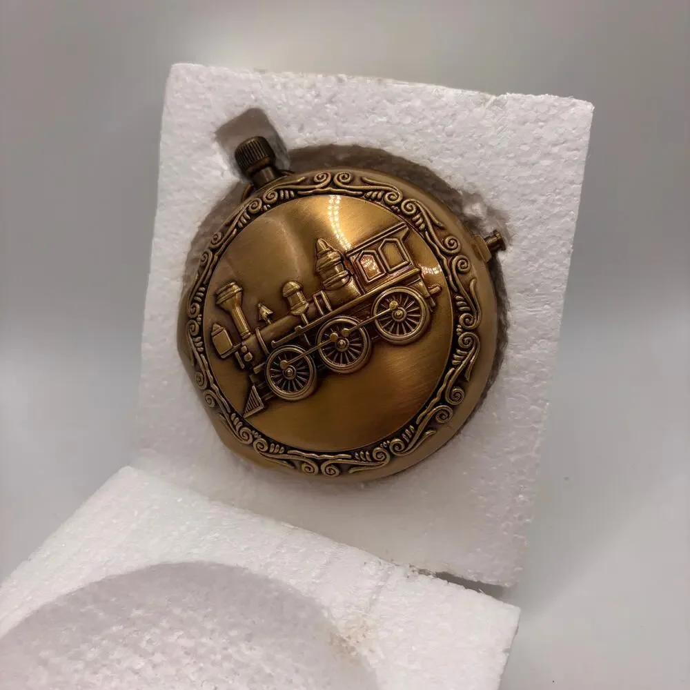 Mr. Christmas Musical Animated Train Die-Cast Pocket Watch VTG Gift Railroad NOS